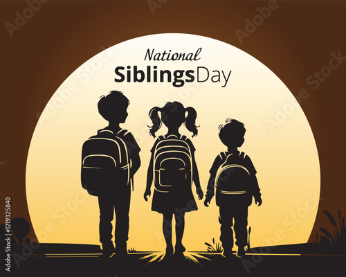  Siblings Day. Siblings love template for banner, card, poster, background.