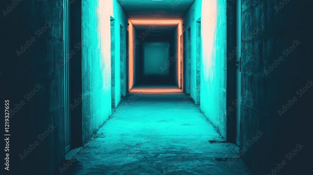 Long Hallway with Bright Light at the End Creating a Sense of Mystery and Anticipation in a Dimly Lit Environment Long Hallway with Bright Light at the End Creating a Sense of Mystery and Anticipation in a Dimly Lit Environment