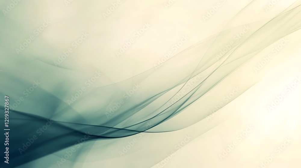 Fototapeta premium Abstract Green and Beige Swirling Wave Design