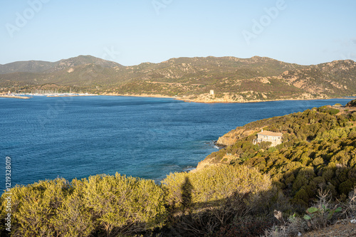 Obraz na płótnie Aerial view of isola Rossa in Sardinia w salonie