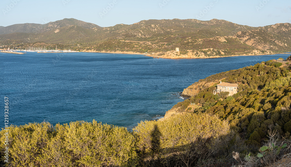 Aerial view of isola Rossa in Sardinia