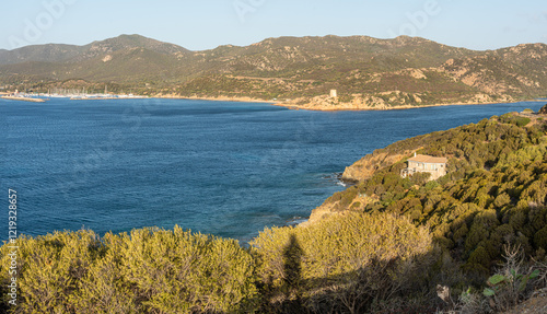 Obraz na płótnie Aerial view of isola Rossa in Sardinia w salonie