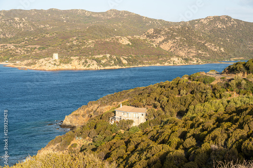 Aerial view of isola Rossa in Sardinia photo