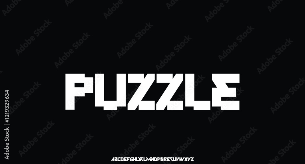 Puzzle, Abstract technology science alphabet lowercase font. digital space typography vector illustration design Puzzle, Abstract technology science alphabet lowercase font. digital space typography vector illustration design