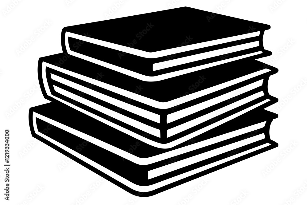 Books icon, stack of black books silhouette vector Books icon, stack of black books silhouette vector