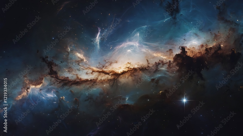 Fototapeta premium Nebula space background with shining stars abstract cosmic cloud for business use