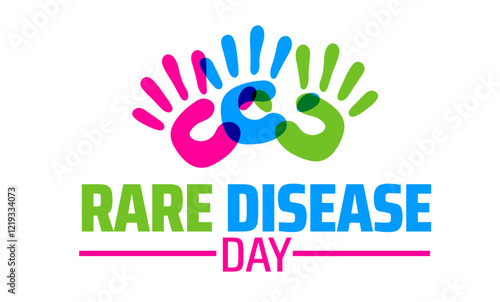 Rare Disease Day background banner or poster design template. observed every year in February. Holiday concept. Use to any Template, card, poster, placard, template.