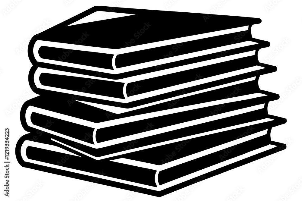 Books icon, stack of black books silhouette vector Books icon, stack of black books silhouette vector