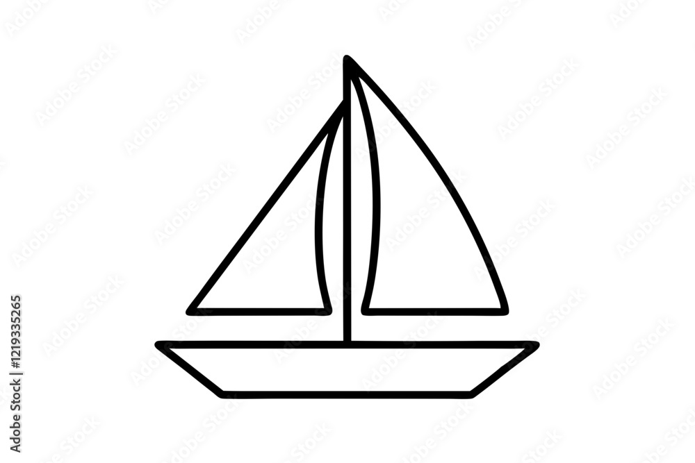Sailboat Vector Icon - Clear Line Art Design for Sailing Illustration (SVG) Sailboat Vector Icon - Clear Line Art Design for Sailing Illustration (SVG)