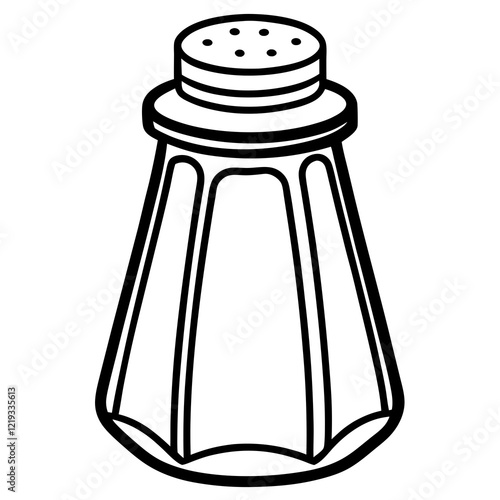 Geometric Salt Shaker Outline Vector
