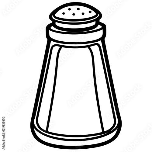Geometric Salt Shaker Outline Vector