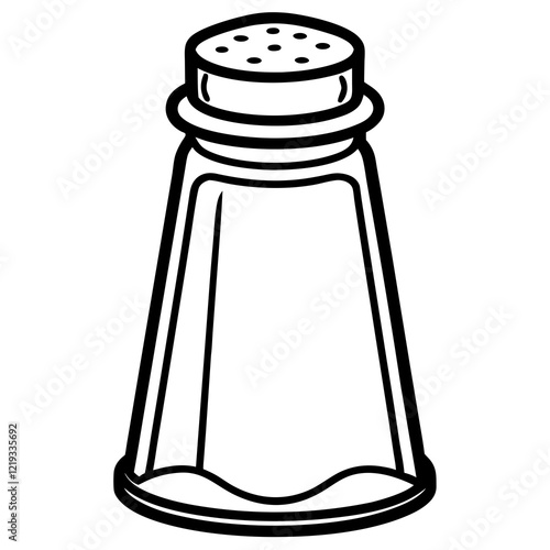 Geometric Salt Shaker Outline Vector