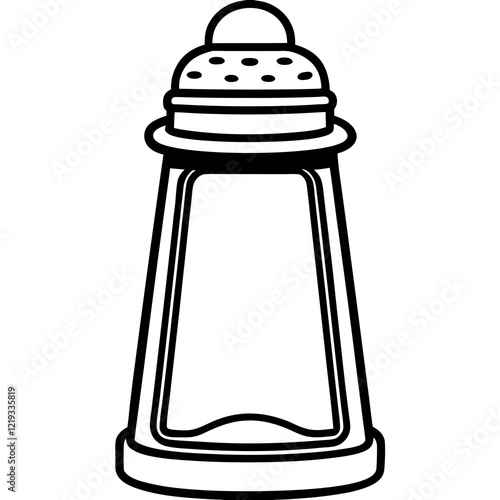 Geometric Salt Shaker Outline Vector