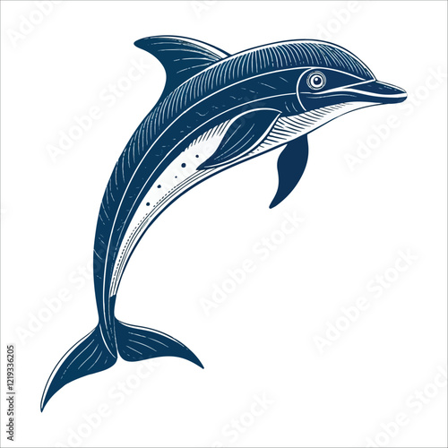 dolphin fish silhouette icon on white background