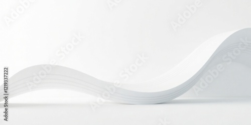 Wallpaper Mural Abstract White Wave Design Elegant Minimalist Background for Presentations and Branding Torontodigital.ca