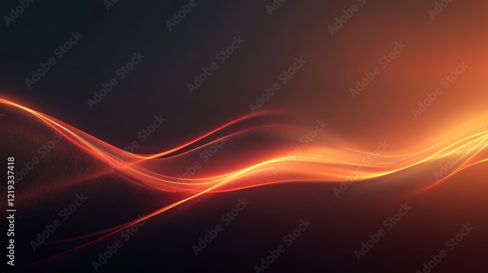 Fototapeta premium Abstract Orange and Dark Red Glowing Waves Background