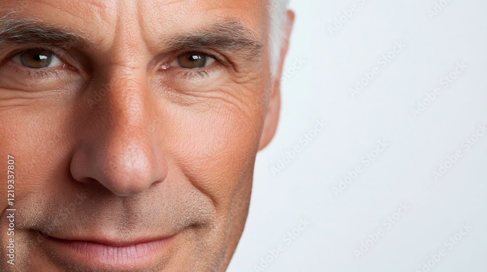 Fototapeta premium Close up of confident mature man expressing success and wisdom