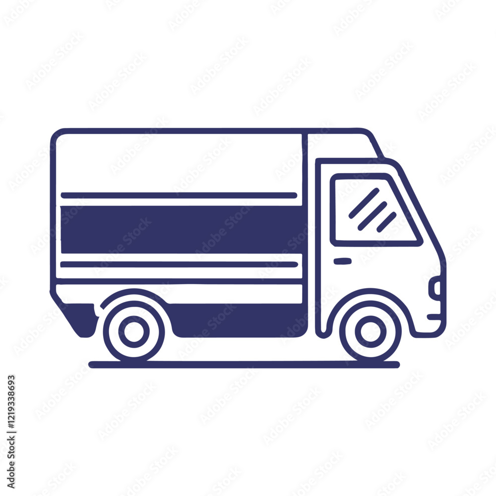 Fast Transportation Truck Line Art Vector for Delivery Services Fast Transportation Truck Line Art Vector for Delivery Services