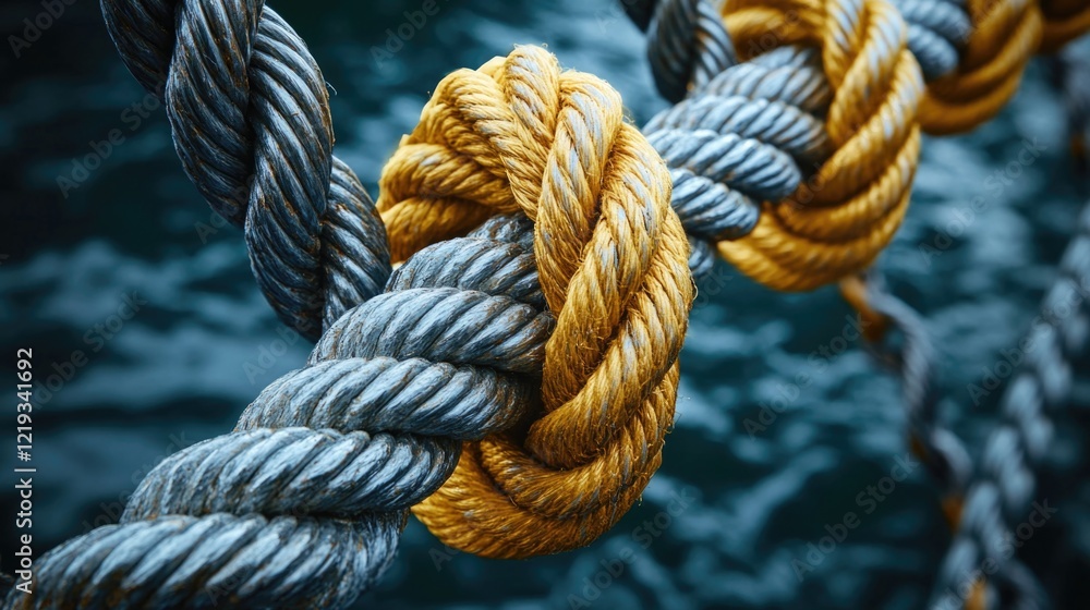Close-up shot of a rope on a boat deck, suitable for use in travel, adventure or nautical-themed projects Close-up shot of a rope on a boat deck, suitable for use in travel, adventure or nautical-themed projects