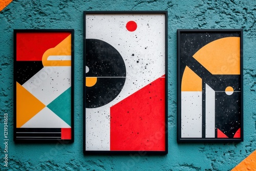 Abstract Art Composition with Geometric Shapes and Bold Colors photo