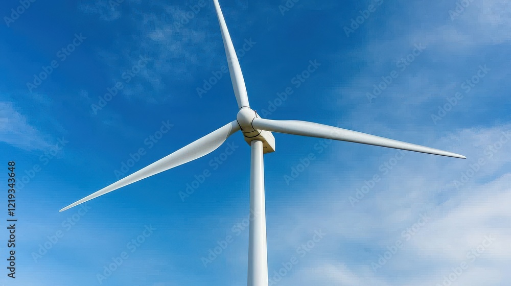 Acrophobia, Fear of Heights Concept, Dynamic Motion of a Massive Wind Turbine Blade Against a Clear Blue Sky Acrophobia, Fear of Heights Concept, Dynamic Motion of a Massive Wind Turbine Blade Against a Clear Blue Sky