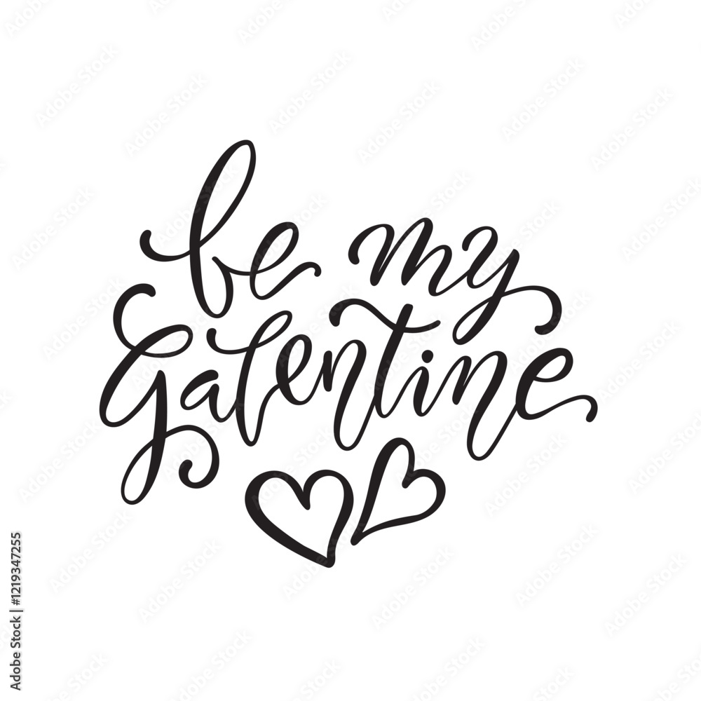 Be my Galentine handwritten text. Hand lettering, modern brush ink calligraphy isolated on white background. Vector illustration. Concept for card, logo, poster, print. Happy Galentine's day on Feb 13 Be my Galentine handwritten text. Hand lettering, modern brush ink calligraphy isolated on white background. Vector illustration. Concept for card, logo, poster, print. Happy Galentine's day on Feb 13