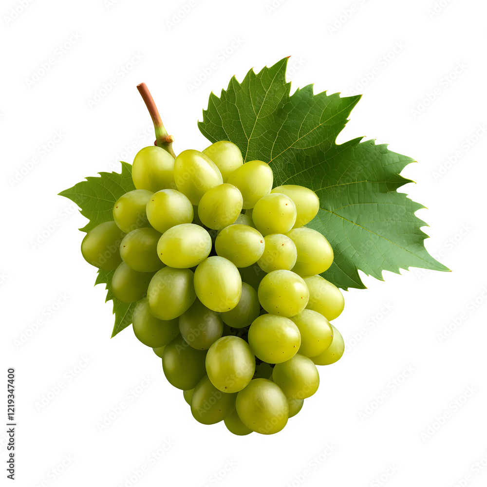 Obraz premium Green Wine Grapes Transparent Background