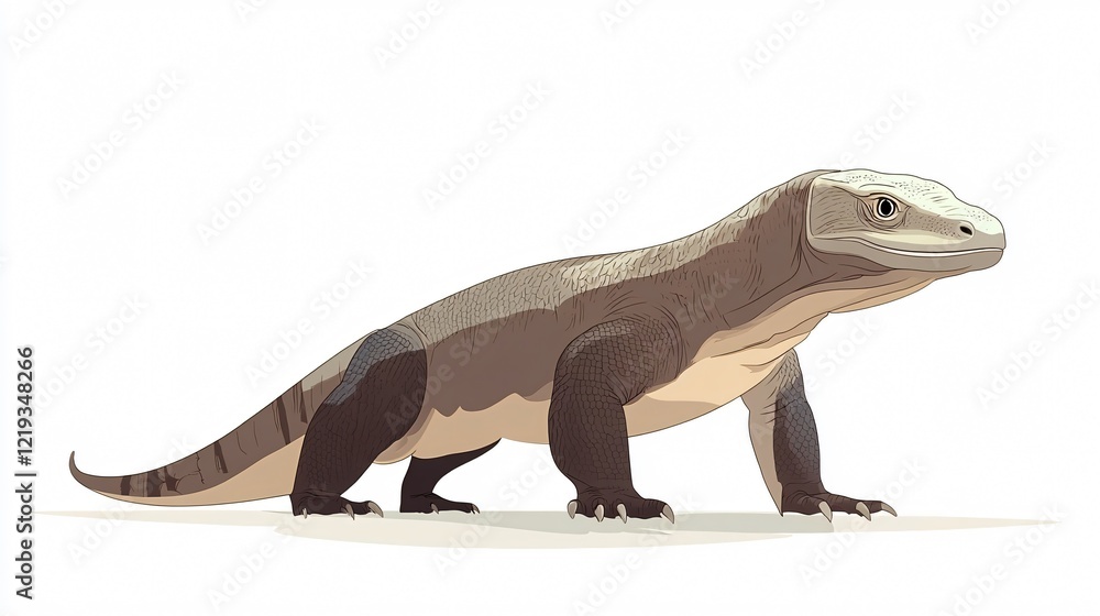 Obraz premium Playful Komodo Dragon Cartoon Vector Illustration Isolated