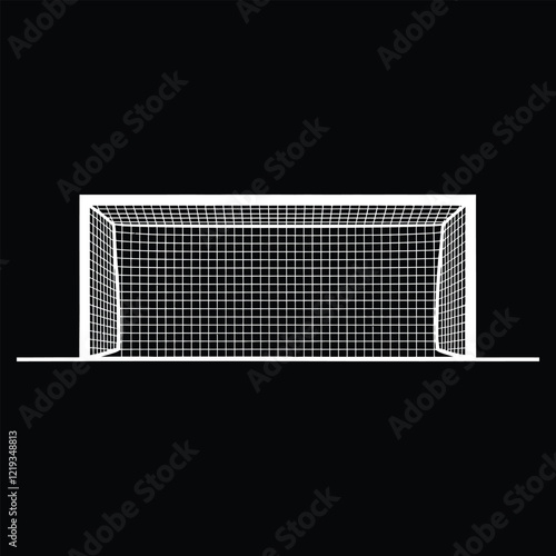 A flat vector illustration of soccer goalkeeper bar drawing isolated

