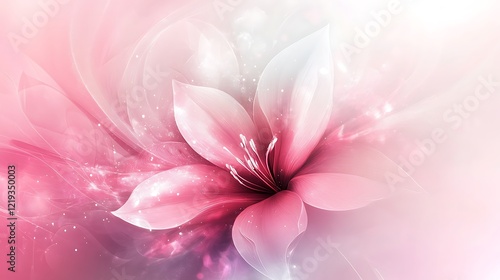 Delicate Pink Flower Abstract Art Design