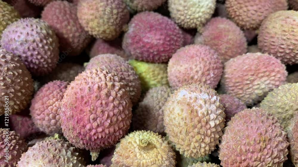 Close-up of a ripe lychee Close-up of a ripe lychee