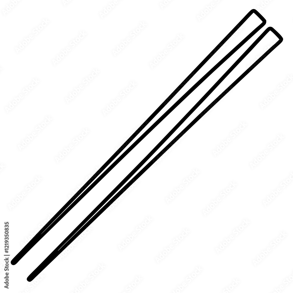 Minimalist Chopsticks Line Art Vector Design Minimalist Chopsticks Line Art Vector Design