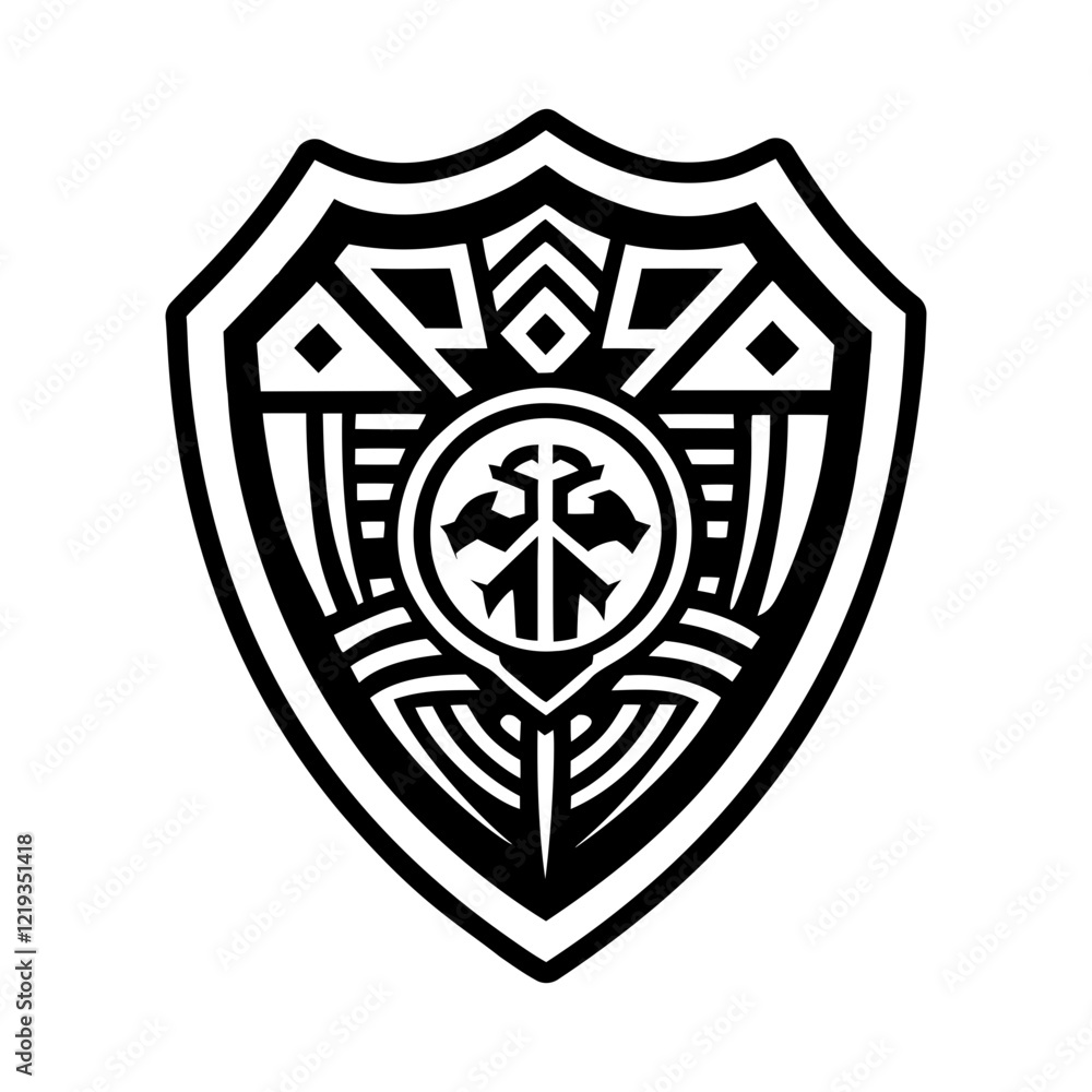 A glyph style icon depicting african shield tattoo A glyph style icon depicting african shield tattoo