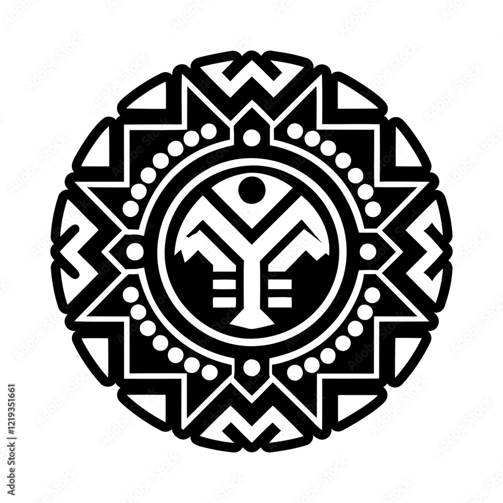 A glyph icon of traditional african symbol A glyph icon of traditional african symbol