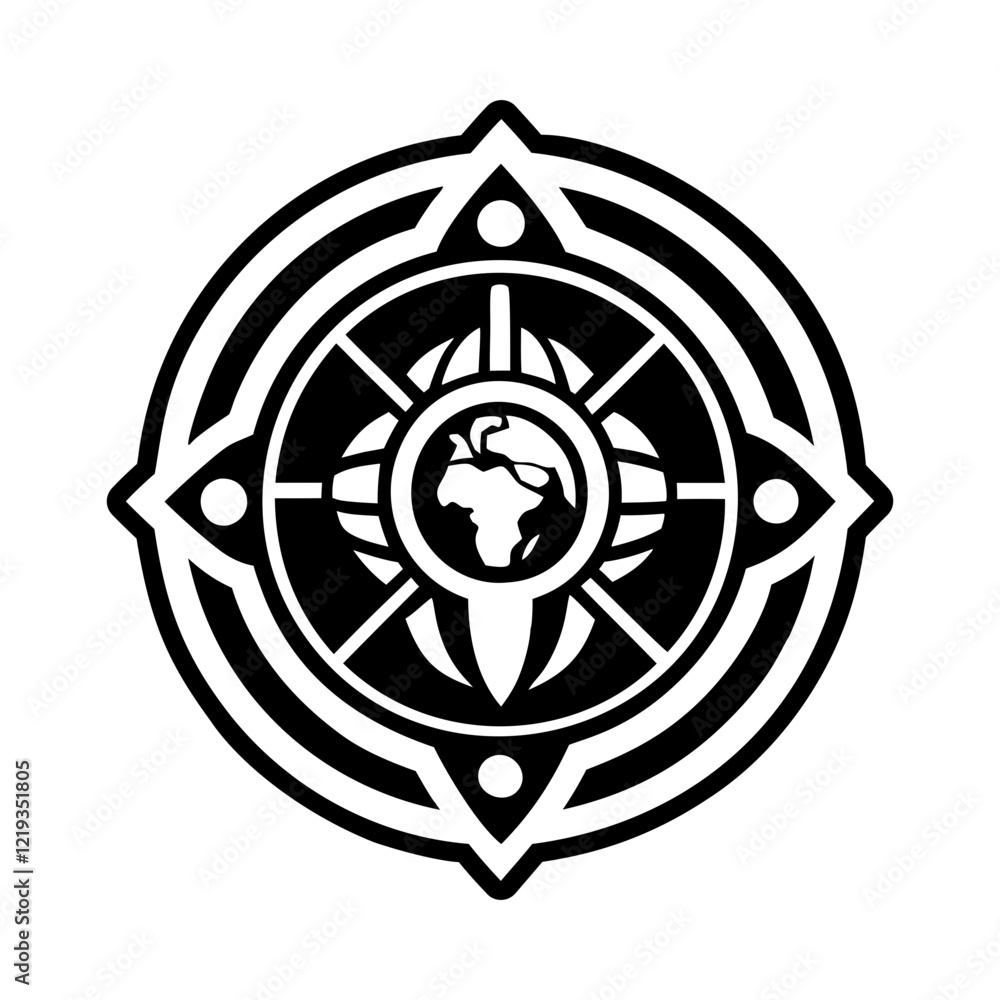 Earth wisdom symbol icon in glyph style Earth wisdom symbol icon in glyph style
