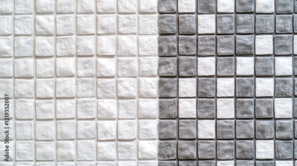 A close-up shot of two differently colored tiles, ideal for use in design and art projects A close-up shot of two differently colored tiles, ideal for use in design and art projects