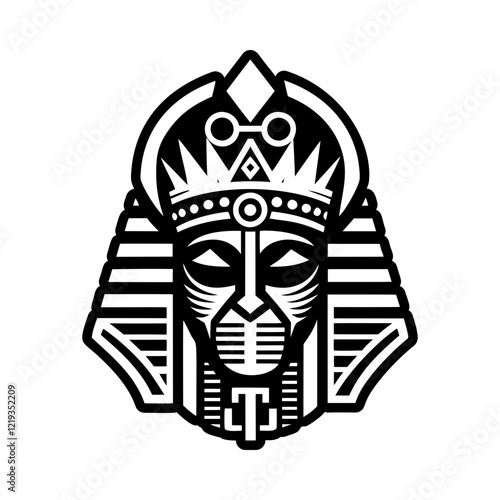 African king portrait icon in glyph style