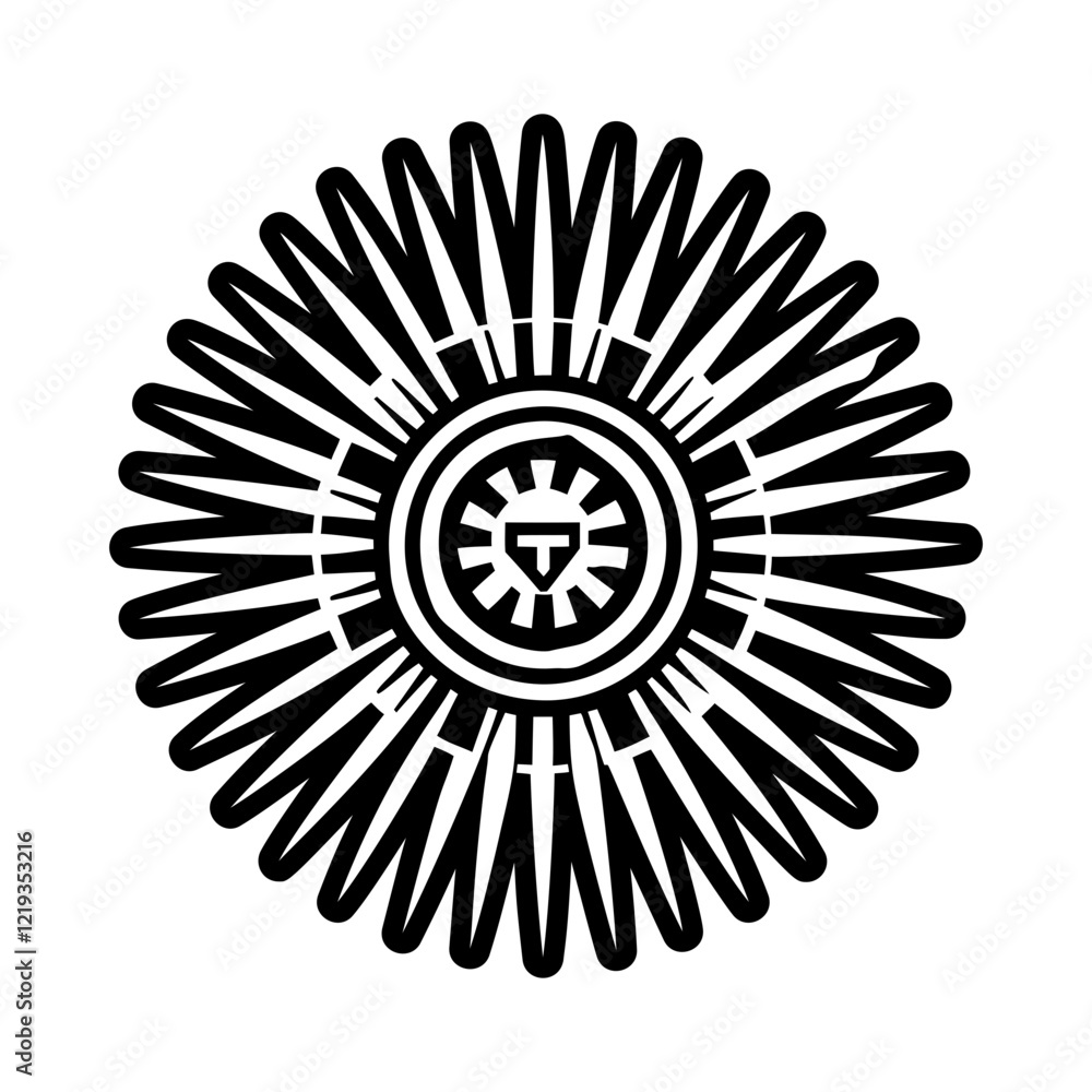 Sunburst rays tribal icon in glyph style Sunburst rays tribal icon in glyph style