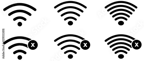 Wifi wireless icon symbol . internet signal, connection icon collection set.