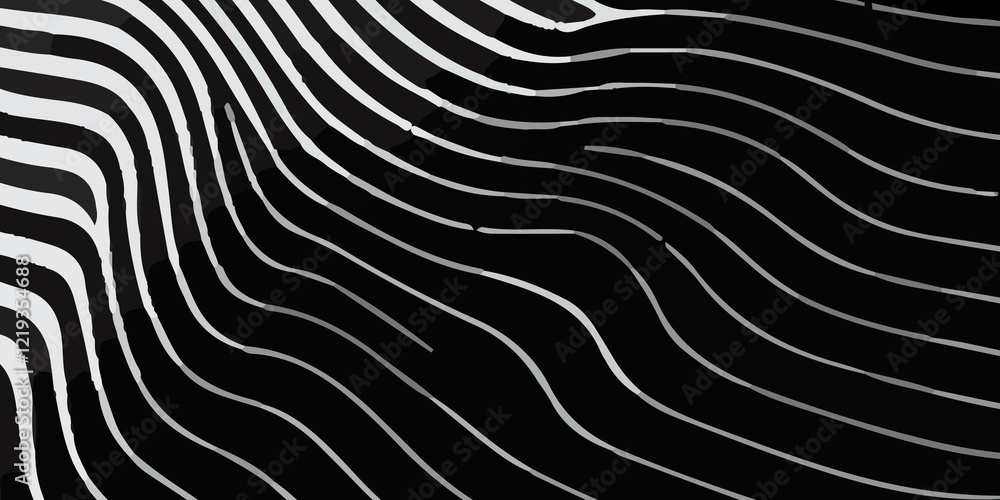 Minimalist Black Background with an Intricate Pattern of Flowing White Wavy Lines: A Modern Abstract Design. Elegant Abstract Design Featuring a Black Backdrop with Contrasting White Wavy Lines Minimalist Black Background with an Intricate Pattern of Flowing White Wavy Lines: A Modern Abstract Design. Elegant Abstract Design Featuring a Black Backdrop with Contrasting White Wavy Lines