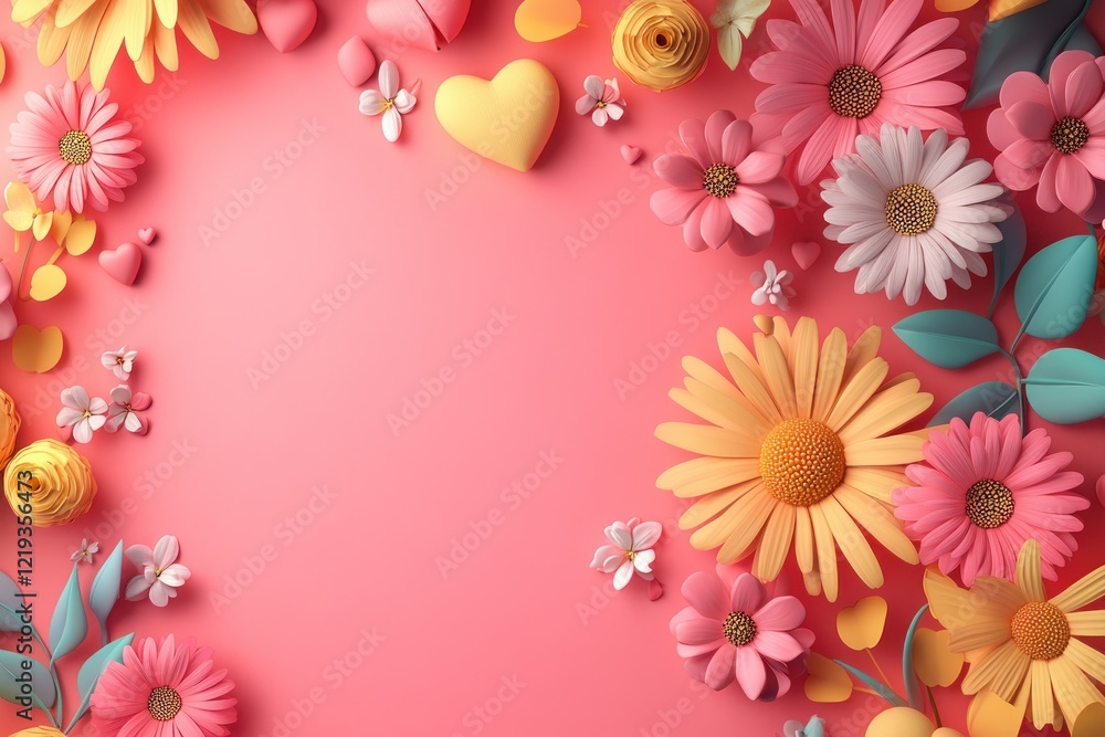 Naklejka premium Celebrate Women's Day with Floral Vibrance