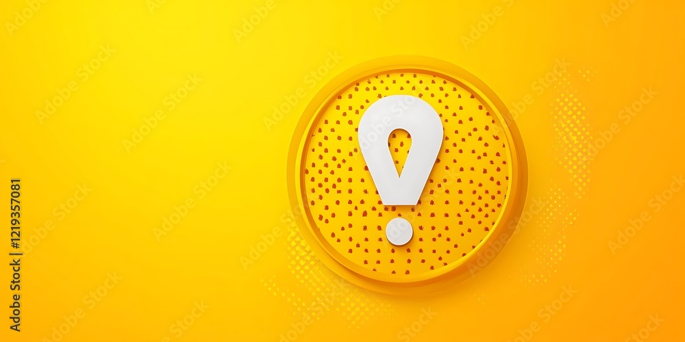 Yellow exclamation mark symbol and attention or caution sign icon on alert danger problem background with warning graphic flat design concept Yellow exclamation mark symbol and attention or caution sign icon on alert danger problem background with warning graphic flat design concept