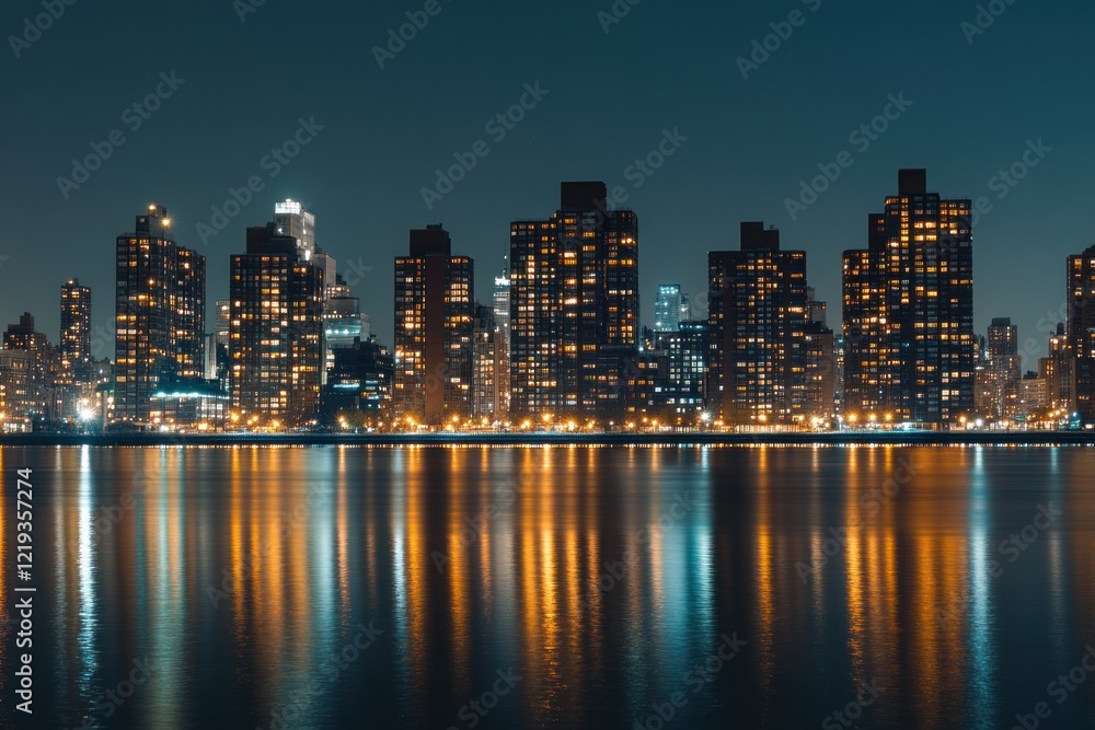 Stunning Modern City Skyline at Night Stunning Modern City Skyline at Night