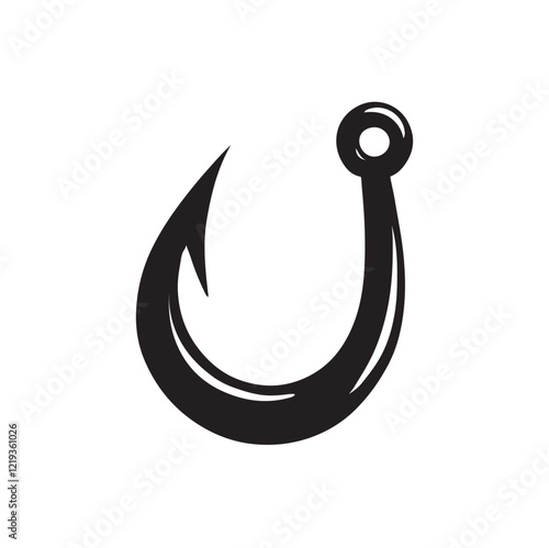silhouette of a fishing hook vector illustration
