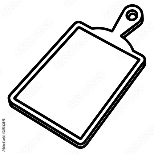 Minimalist Cutting Board Vector Line Art