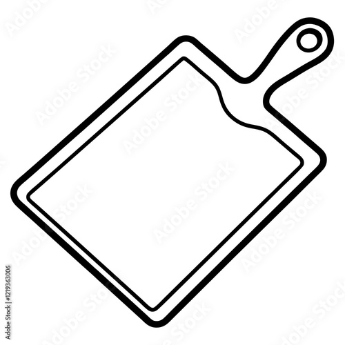 Minimalist Cutting Board Vector Line Art