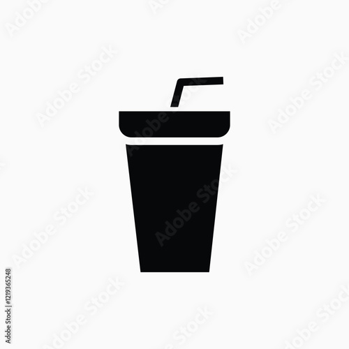 Soft drink vector icon, drink cup fully editable vector template