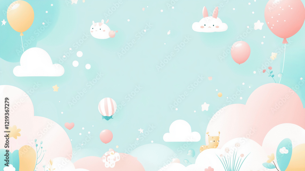 background with balloons with eggs background with balloons with eggs