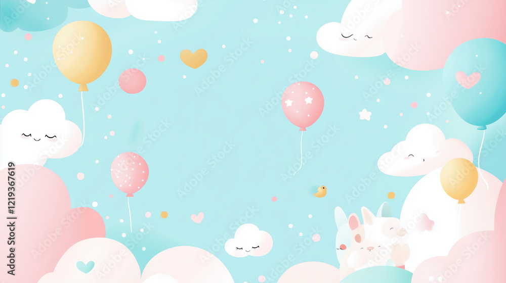 background with balloons with eggs background with balloons with eggs