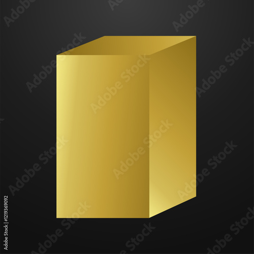 Gold podium square 3d Empty stage, product platform background, Vector illustration